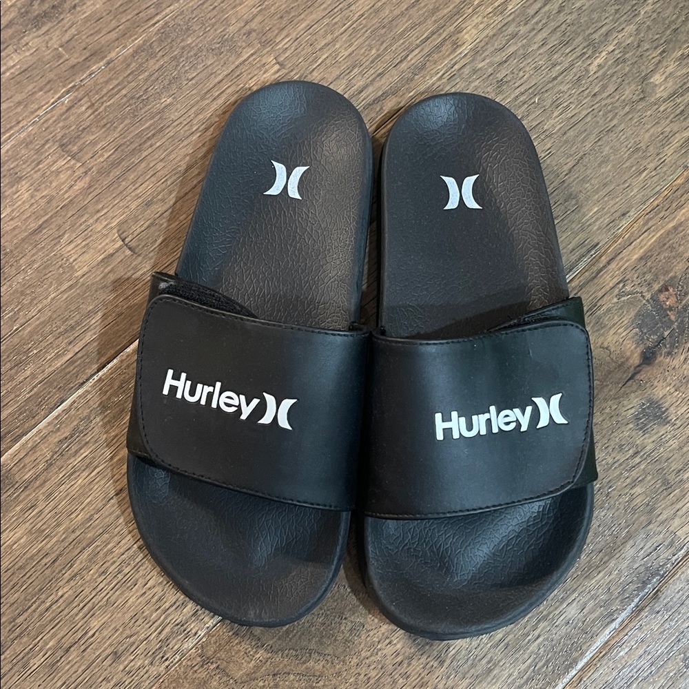 Hurley Black Logo Slide Sandals